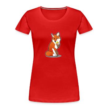 Fuchs mit Eis Comic Sommer Cartoon Geschenk - Frauen Premium Bio T-Shirt - Rot - Vorne - Mia (176cm)