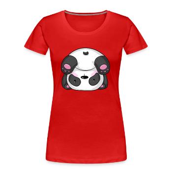 Sporty cartoon panda - Women's Premium Organic T-Shirt - red - Front - Mia (176cm)