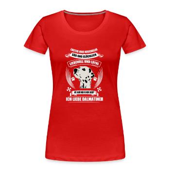 Dalmatiner - Frauen Premium Bio T-Shirt - Rot - Vorne - Mia (176cm)