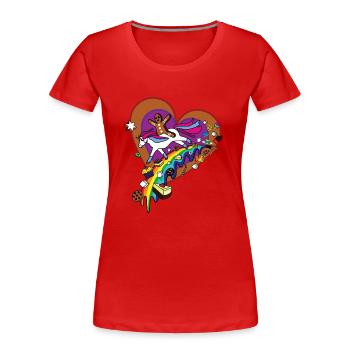 Sucre Unicorn pain d'épice arc-en- - T-shirt bio Premium Femme - rouge - Devant - Mia (176cm)
