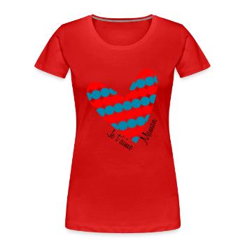 LIEBE. PAAR. ICH HABE GERADE GEHEIRATET. Junggesellinnenabschied. VALENTINSTAG. - Frauen Premium Bio T-Shirt - Rot - Vorne - Mia (176cm)