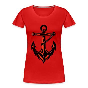 Anker Hafen Icon - Frauen Premium Bio T-Shirt - Rot - Vorne - Mia (176cm)