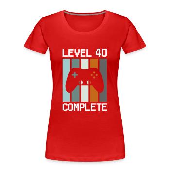 Level 40 Complete Gamer Geburtstag 40 Jahre - Frauen Premium Bio T-Shirt - Rot - Vorne - Mia (176cm)