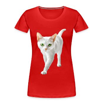 Japanischer Bobtail - Frauen Premium Bio T-Shirt - Rot - Vorne - Mia (176cm)