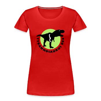 tyrannosaurus_rex_e_3c - Frauen Premium Bio T-Shirt - Rot - Vorne - Mia (176cm)