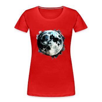 Aquarelle de lune Aquarelle - T-shirt bio Premium Femme - rouge - Devant - Mia (176cm)