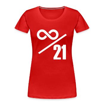 Bitcoin 21 Million Limit – Infinitely Valuable - Women's Premium Organic T-Shirt - red - Front - Mia (176cm)