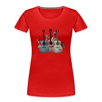 Gitarre Gitarren - Frauen Premium Bio T-Shirt - Rot - Vorne - Mia (176cm)