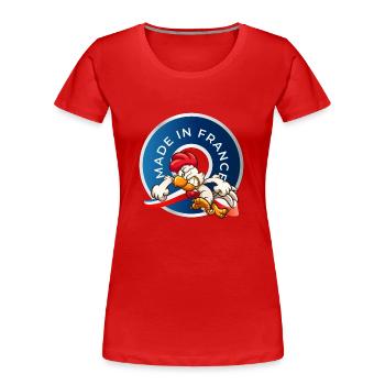 MADE IN FRANCE - T-shirt bio Premium Femme - rouge - Devant - Mia (176cm)