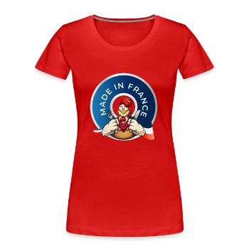 MADE IN FRANCE - T-shirt bio Premium Femme - rouge - Devant - Mia (176cm)