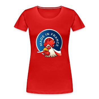 MADE IN FRANCE - T-shirt bio Premium Femme - rouge - Devant - Mia (176cm)