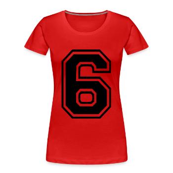 6 - Women's Premium Organic T-Shirt - red - Front - Mia (176cm)
