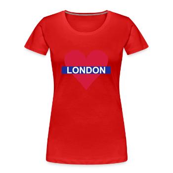 Love London - Underground - Frauen Premium Bio T-Shirt - Rot - Vorne - Mia (176cm)