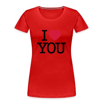 I Love You - Women's Premium Organic T-Shirt - red - Front - Mia (176cm)