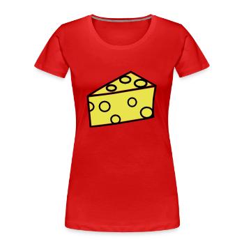Käse / Käsestück - Frauen Premium Bio T-Shirt - Rot - Vorne - Mia (176cm)