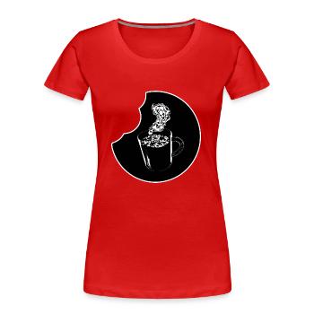 Tasse à café avec collation - T-shirt bio Premium Femme - rouge - Devant - Mia (176cm)