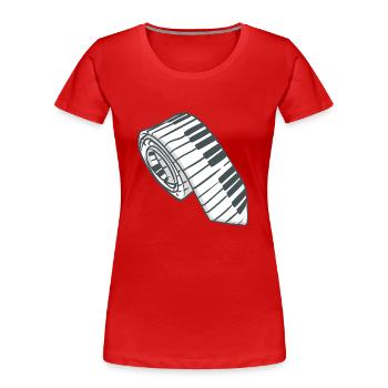 Klavier Krawatte Klavierspieler Keyboard - Frauen Premium Bio T-Shirt - Rot - Vorne - Mia (176cm)