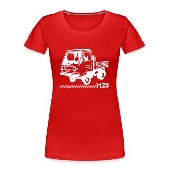 Multicar M25 Neu - Frauen Premium Bio T-Shirt - Rot - Vorne - Mia (176cm)