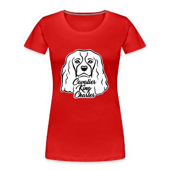 Cavalier King Charles - Frauen Premium Bio T-Shirt - Rot - Vorne - Mia (176cm)
