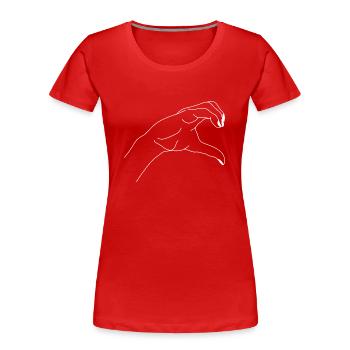 Main - T-shirt bio Premium Femme - rouge - Devant - Mia (176cm)