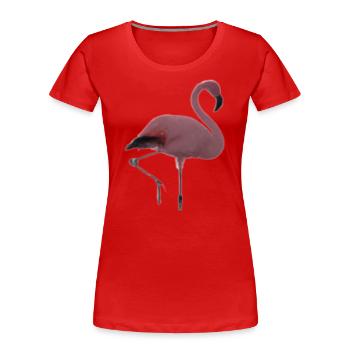 Flamingo rosa pink Geschenkidee - Frauen Premium Bio T-Shirt - Rot - Vorne - Mia (176cm)