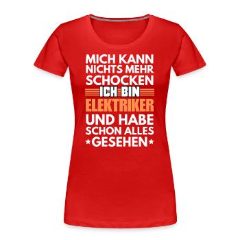 Non-Shockable Electrician - Women's Premium Organic T-Shirt - red - Front - Mia (176cm)