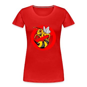 Wespe - Frauen Premium Bio T-Shirt - Rot - Vorne - Mia (176cm)