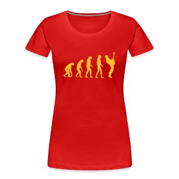 bass player evolution - Frauen Premium Bio T-Shirt - Rot - Vorne - Mia (176cm)