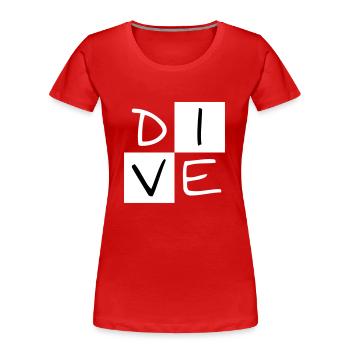 DIVE im Quadrat - Frauen Premium Bio T-Shirt - Rot - Vorne - Mia (176cm)
