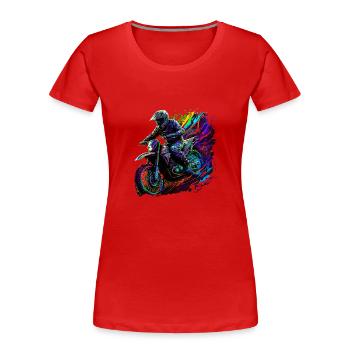 Motocross Love - Women's Premium Organic T-Shirt - red - Front - Mia (176cm)