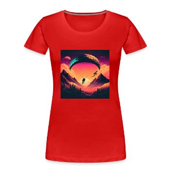 beautiful and creative paragliding motif vaporwave - Women's Premium Organic T-Shirt - red - Front - Mia (176cm)