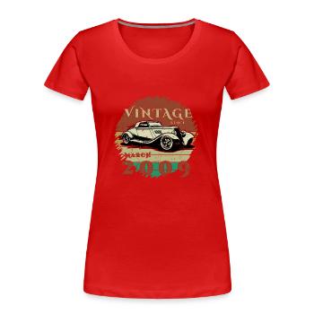 16. Geburtstag - Klassiker - Vintage since 03/2009 - Frauen Premium Bio T-Shirt - Rot - Vorne - Mia (176cm)
