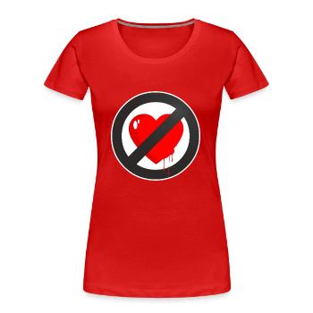 L'AMOUR N'EXISTE PAS - T-shirt bio Premium Femme - rouge - Devant - Mia (176cm)