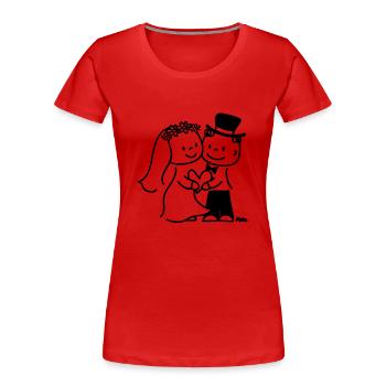 Brautpaar - Frauen Premium Bio T-Shirt - Rot - Vorne - Mia (176cm)