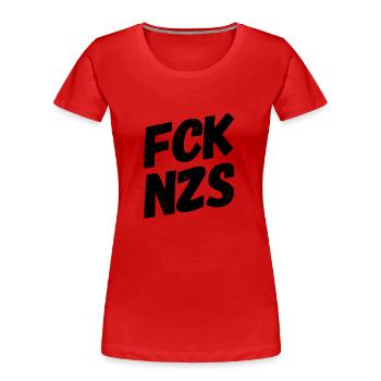 Nazis raus - Frauen Premium Bio T-Shirt - Rot - Vorne - Mia (176cm)