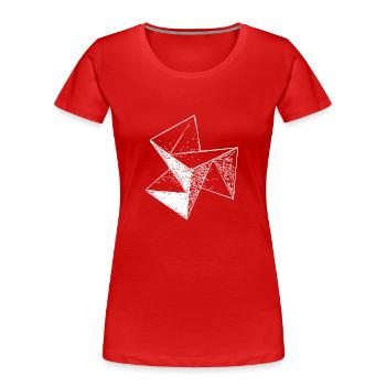 3d Triangle Vintage Cube structure - T-shirt bio Premium Femme - rouge - Devant - Mia (176cm)