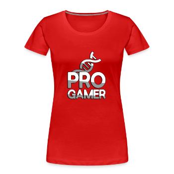 PRO GAMER + DNA - Gaming - Women's Premium Organic T-Shirt - red - Front - Mia (176cm)