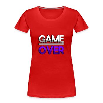 GAME OVER (Lila) - Gaming - Frauen Premium Bio T-Shirt - Rot - Vorne - Mia (176cm)