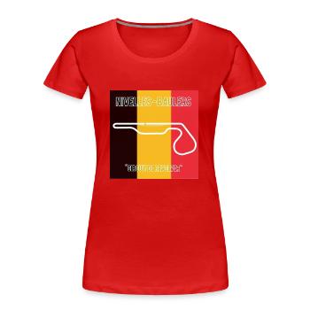 « Circuit de Revolver » - T-shirt bio Premium Femme - rouge - Devant - Mia (176cm)