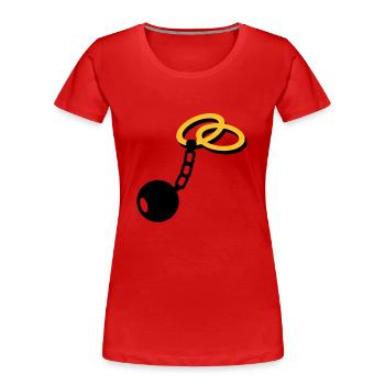 Wedding Rings - Women's Premium Organic T-Shirt - red - Front - Mia (176cm)