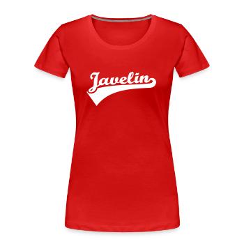 Javelin - Women's Premium Organic T-Shirt - red - Front - Mia (176cm)