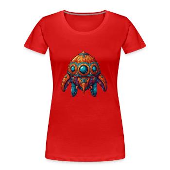 Vaisseau spatial coloré imaginatif fantaisiste - T-shirt bio Premium Femme - rouge - Devant - Mia (176cm)