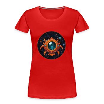 Vaisseau spatial coloré imaginatif fantaisiste - T-shirt bio Premium Femme - rouge - Devant - Mia (176cm)