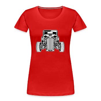 Hot Rod / Rat Rod 07_black white - Women's Premium Organic T-Shirt - red - Front - Mia (176cm)