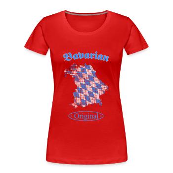 Bavarian Original Bayern - Frauen Premium Bio T-Shirt - Rot - Vorne - Mia (176cm)