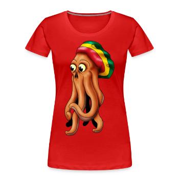 rasta cthuhlu pieuvre - T-shirt bio Premium Femme - rouge - Devant - Mia (176cm)