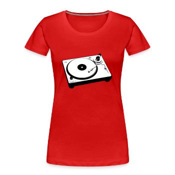 Vinyl Plattenspieler / Turntable - Frauen Premium Bio T-Shirt - Rot - Vorne - Mia (176cm)