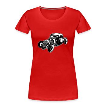 Hot Rod / Rat Rod 08_schwarz weiß - Frauen Premium Bio T-Shirt - Rot - Vorne - Mia (176cm)
