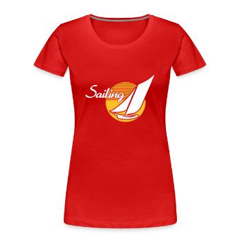 Sailing - Frauen Premium Bio T-Shirt - Rot - Vorne - Mia (176cm)