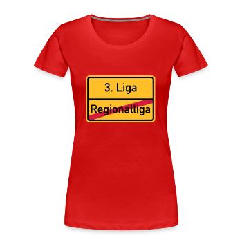 3. Liga - Frauen Premium Bio T-Shirt - Rot - Vorne - Mia (176cm)